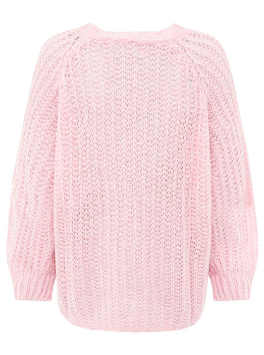 💕 Zwillingsherz Cardigan "Grobe Maschen" Strickjacke Rosa