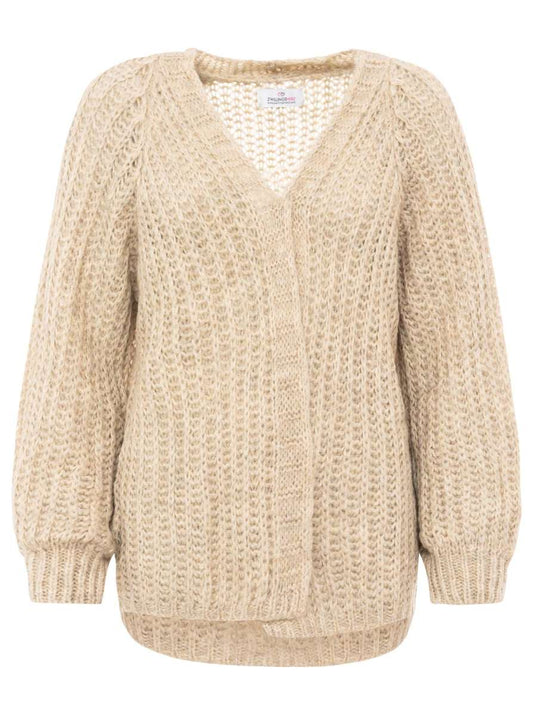 💕 Zwillingsherz Cardigan "Grobe Maschen" Strickjacke Beige