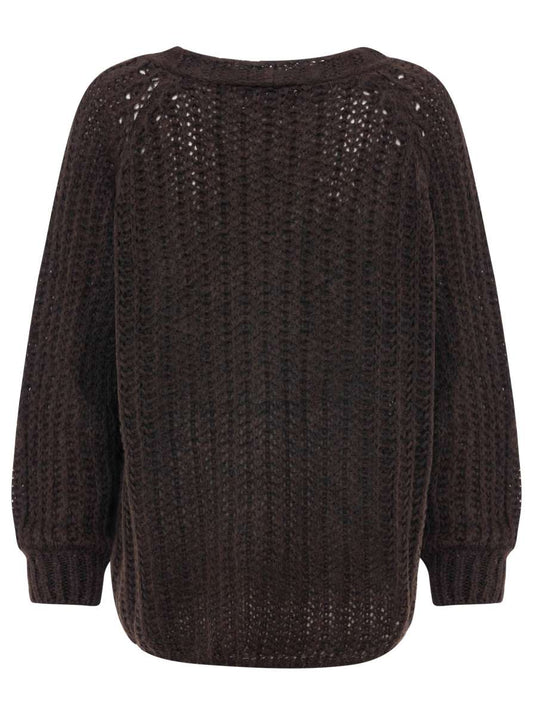 💕 Zwillingsherz Cardigan "Grobe Maschen" Strickjacke Braun