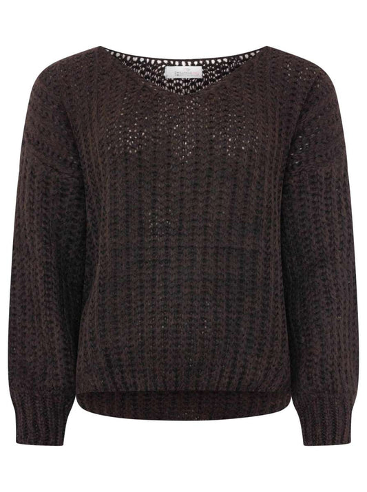 💕 Zwillingsherz Pullover "Große Maschen" Braun