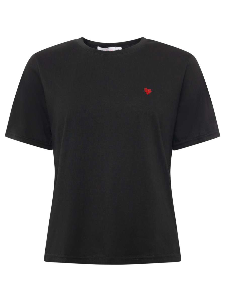 💕 Zwillingsherz Shirt "Herz" Baumwolle Schwarz