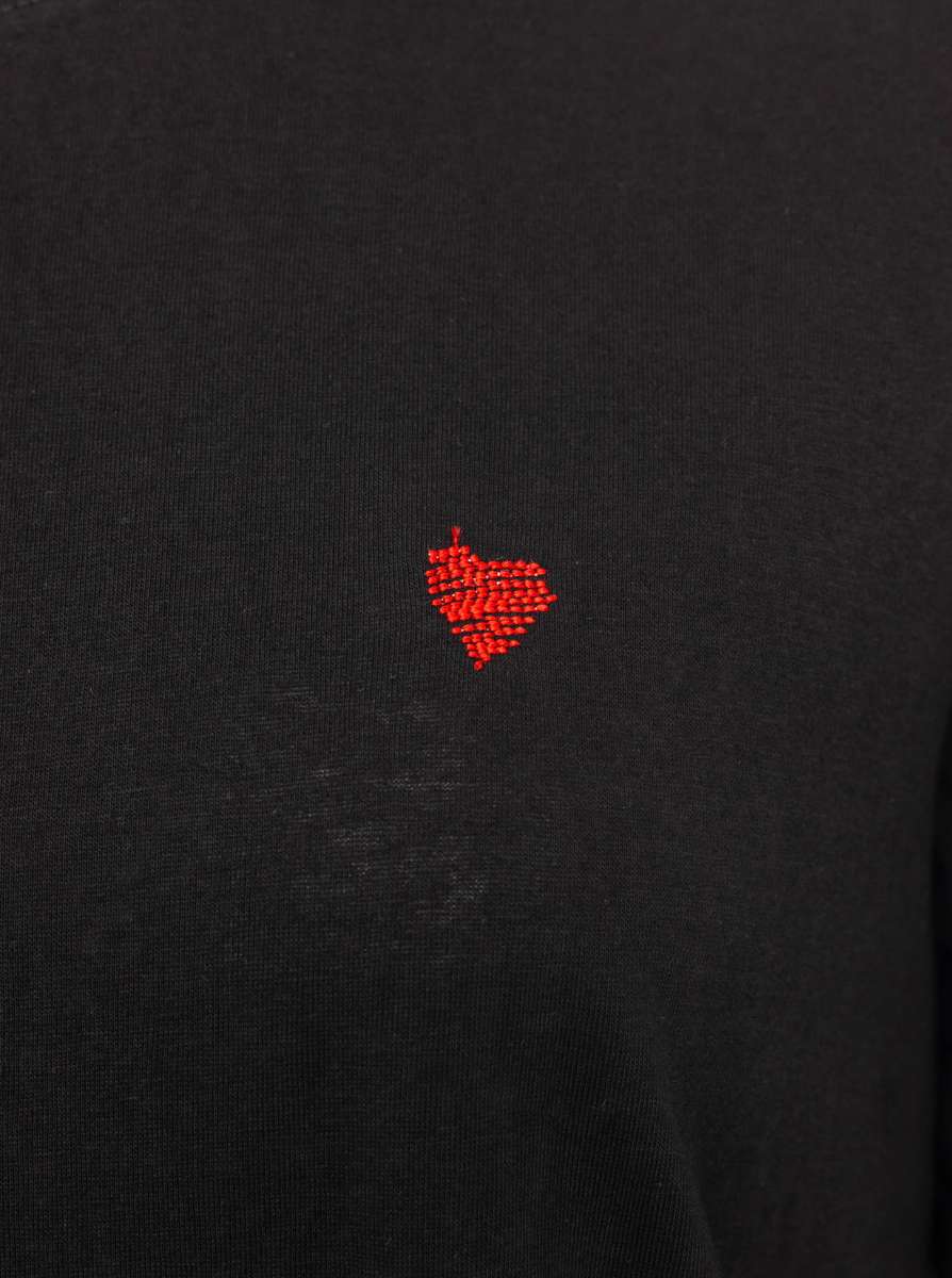 💕 Zwillingsherz Shirt "Herz" Baumwolle Schwarz