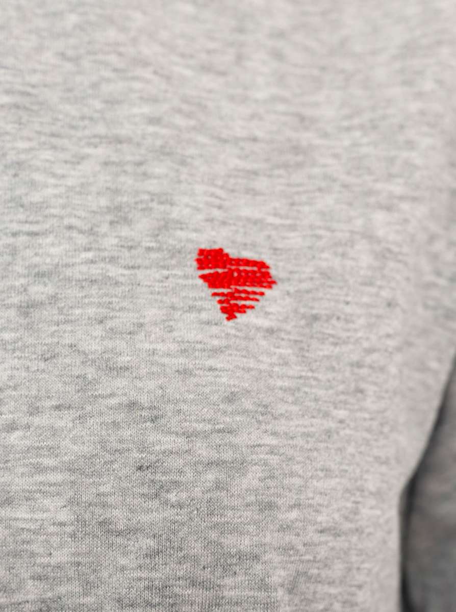 💕 Zwillingsherz Shirt "Herz" Baumwolle Grau