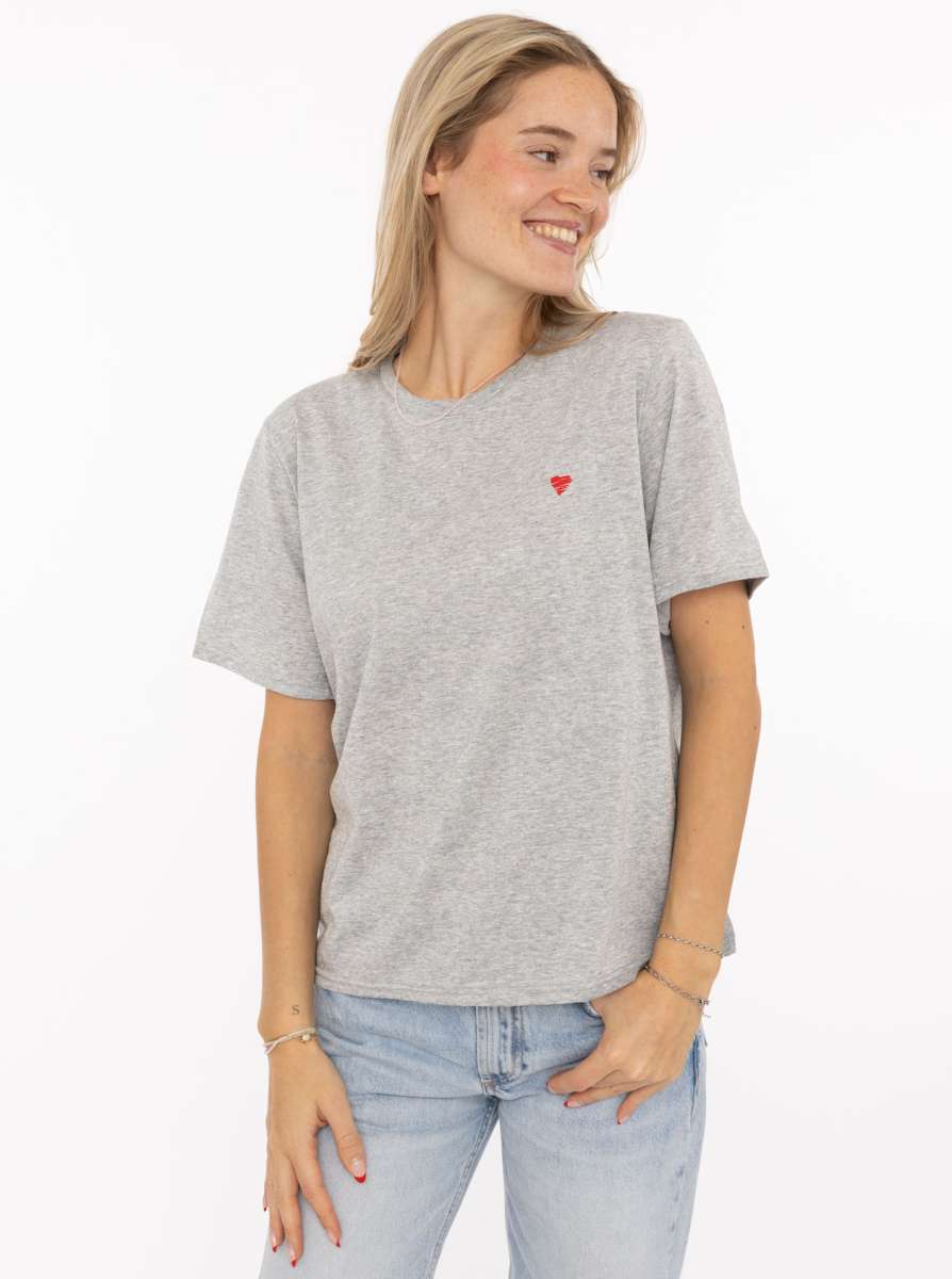 💕 Zwillingsherz Shirt "Herz" Baumwolle Grau