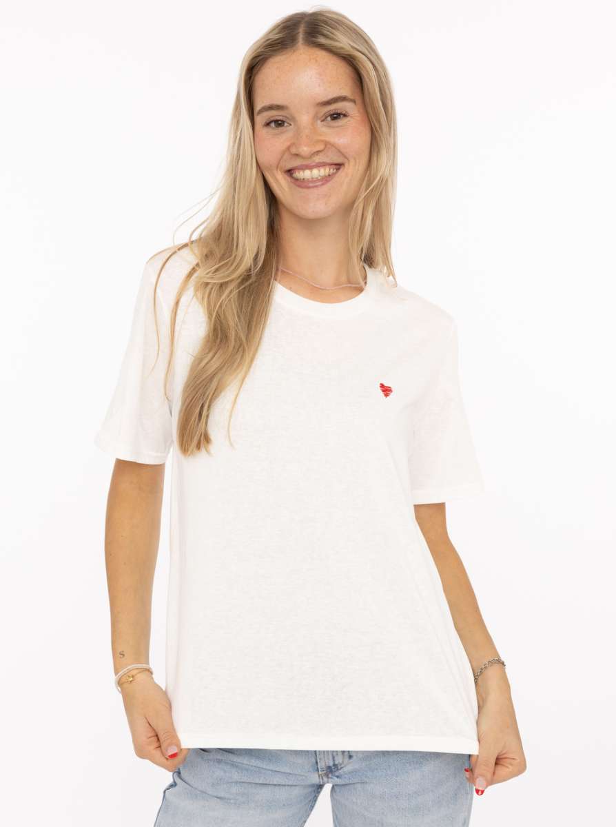 💕 Zwillingsherz Shirt "Herz" Baumwolle Weiß