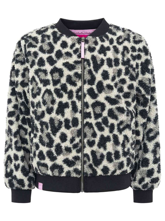 💕 Zwillingsherz Bomberjacke Teddy "Classic Leo" Grau