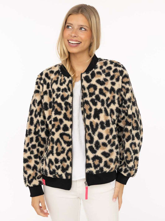 💕 Zwillingsherz Bomberjacke Teddy "Classic Leo" Beige