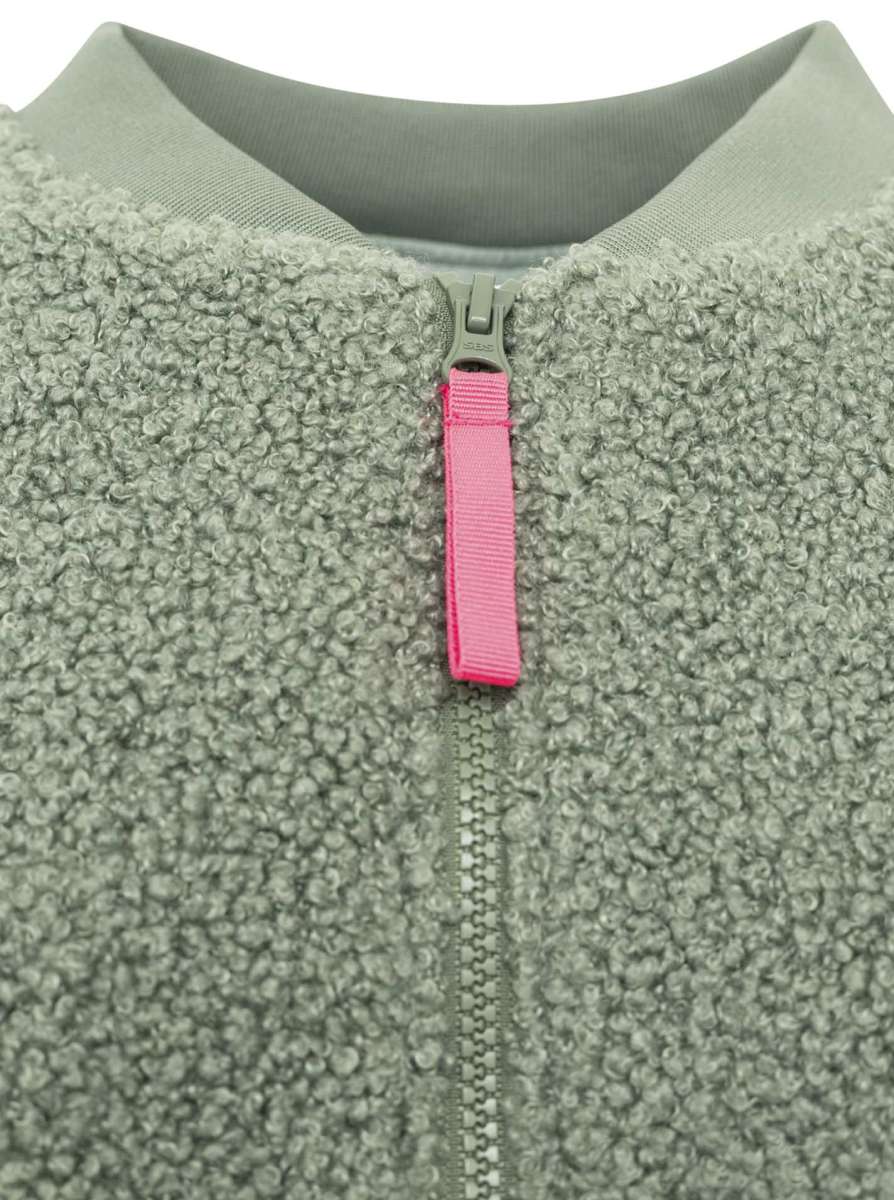 💕 Zwillingsherz Bomberjacke Teddy "Good Vibes" Salbei