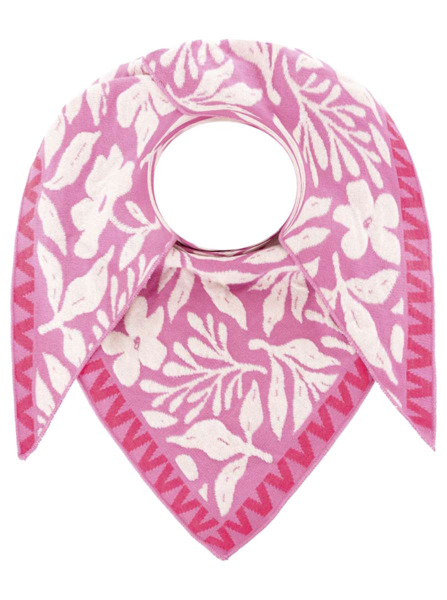 💕 Zwillingsherz Dreieckstuch "Blumen Zick Zack" Baumwolle Pink