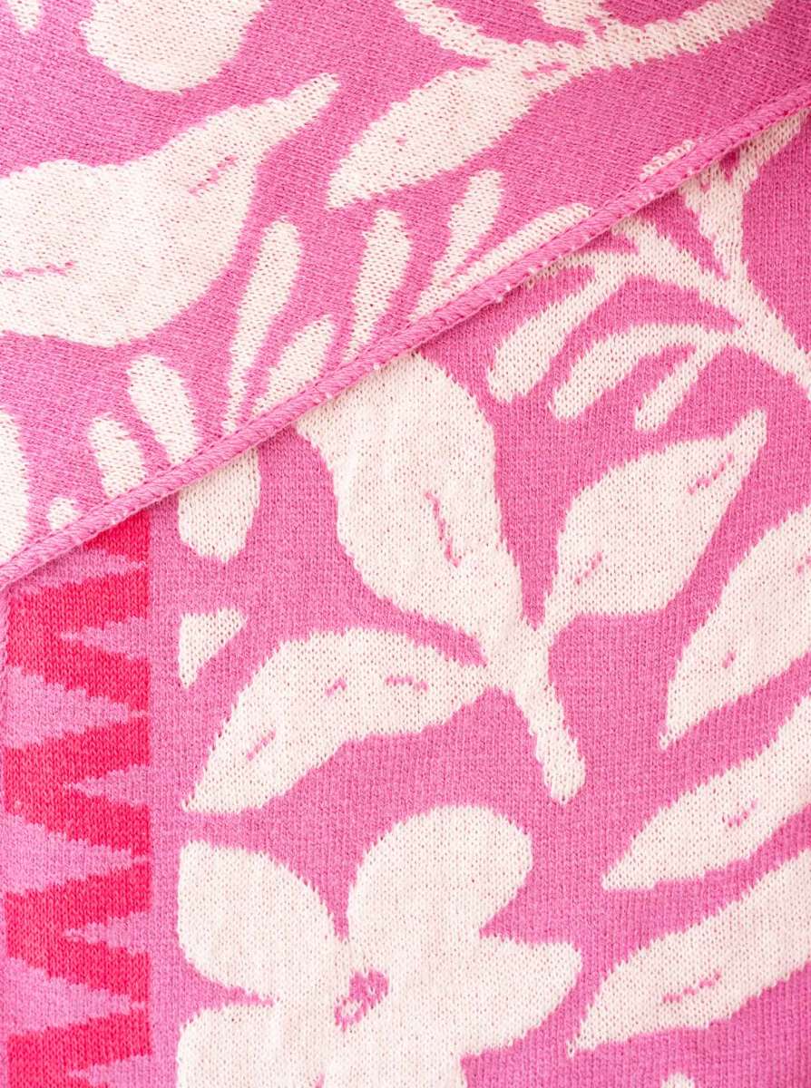 💕 Zwillingsherz Dreieckstuch "Blumen Zick Zack" Baumwolle Pink