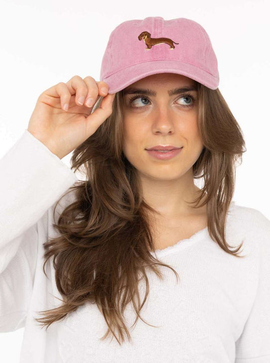 💕 Zwillingsherz Cap "Dackel" Altrosa