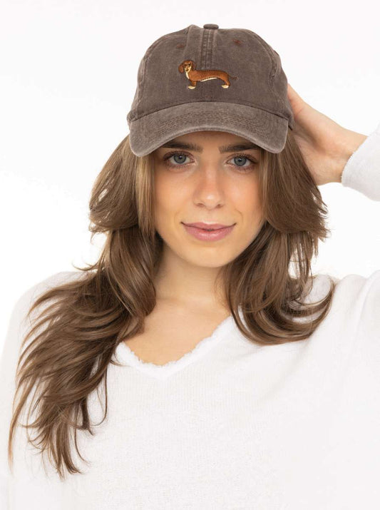 💕 Zwillingsherz Cap "Dackel" Braun