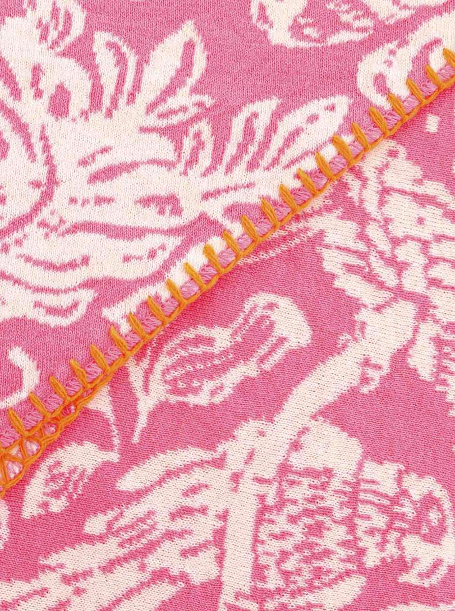 💕 Zwillingsherz Dreieckstuch "Papagei" Baumwolle Pink