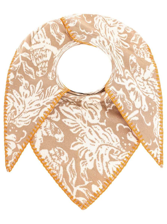 💕 Zwillingsherz Dreieckstuch "Papagei" Baumwolle Beige