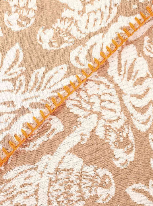 💕 Zwillingsherz Dreieckstuch "Papagei" Baumwolle Beige