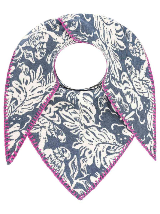 💕 Zwillingsherz Dreieckstuch "Papagei" Baumwolle Jeansblau