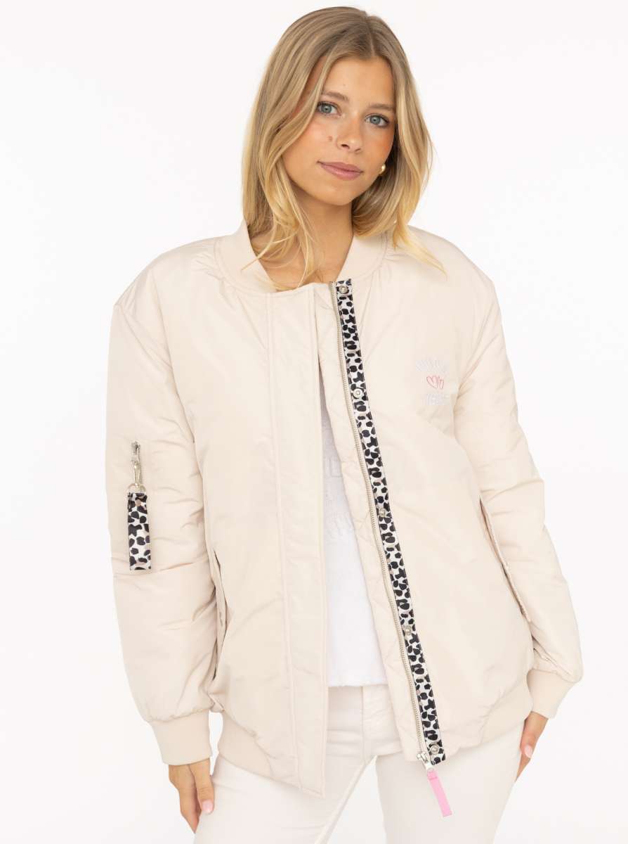 💕 Zwillingsherz Bomberjacke "Wild at Heart" Beige
