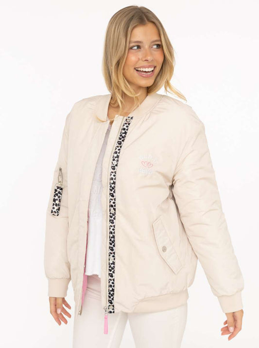 💕 Zwillingsherz Bomberjacke "Wild at Heart" Beige