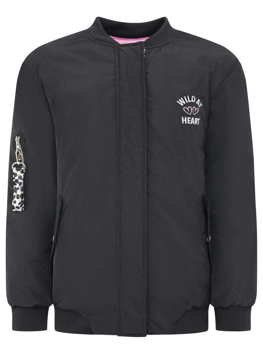 💕 Zwillingsherz Bomberjacke "Wild at Heart" Schwarz