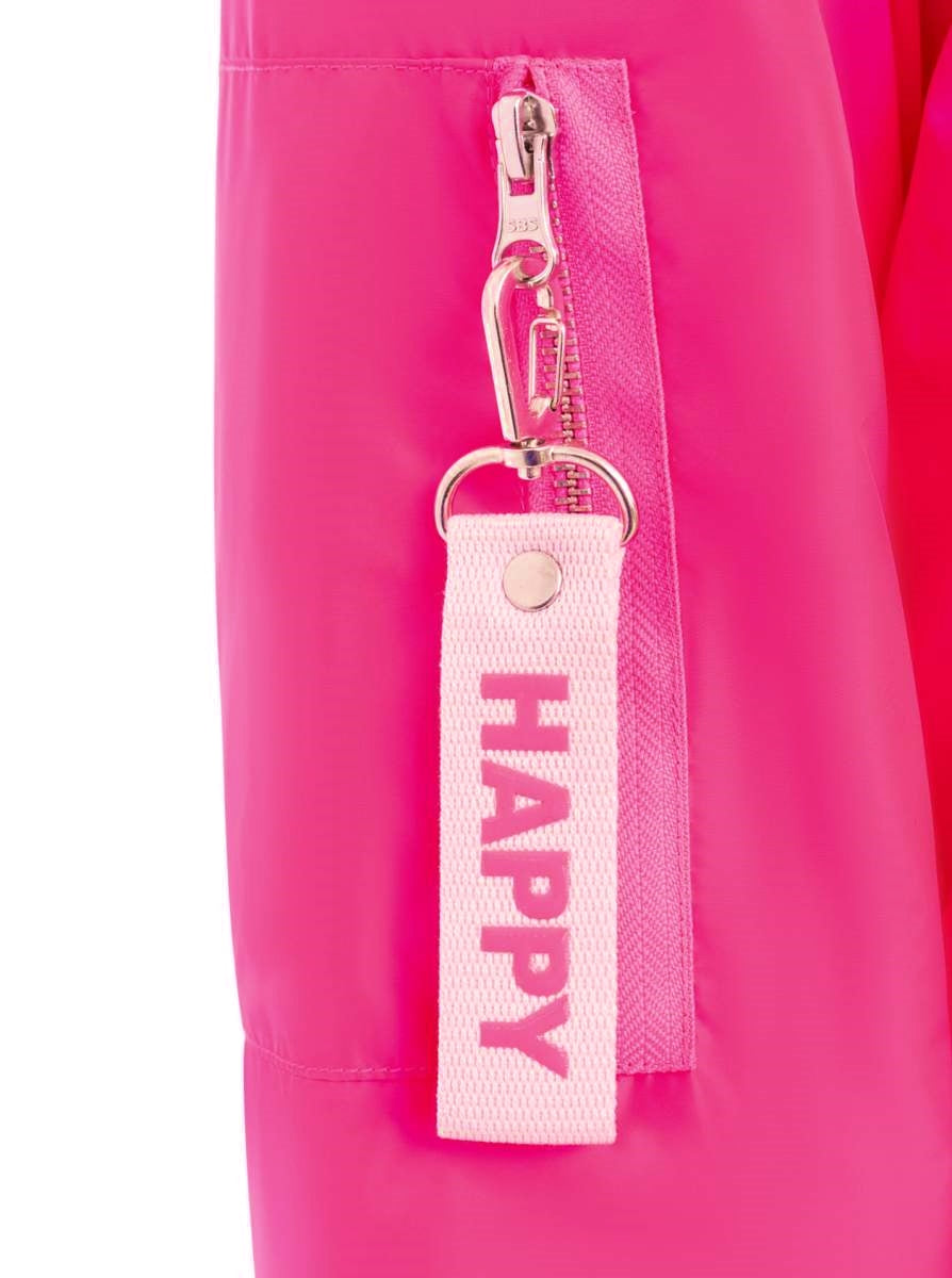 💕 Zwillingsherz Bomberjacke "Happy" Neonpink