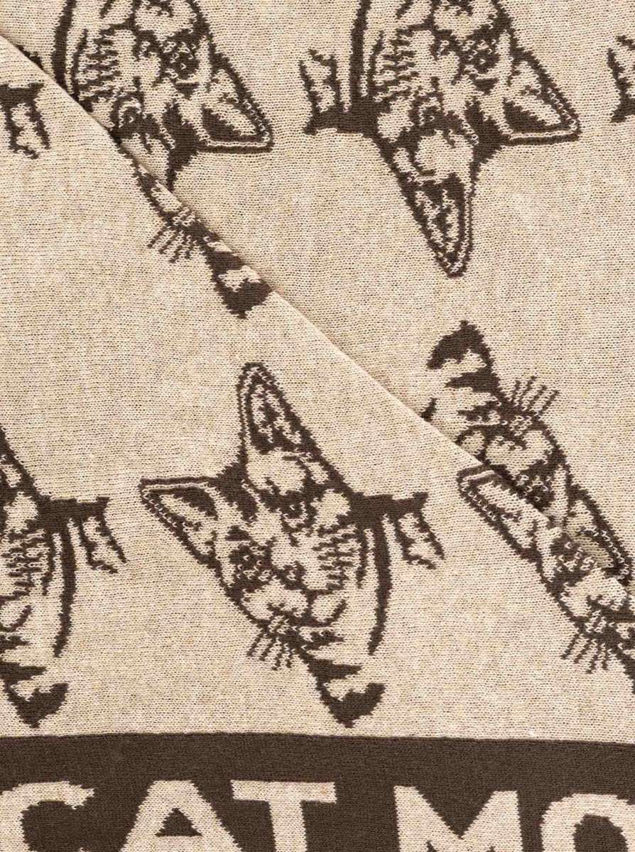 💕 Zwillingsherz Dreieckstuch "Cat Mom" Baumwolle Beige