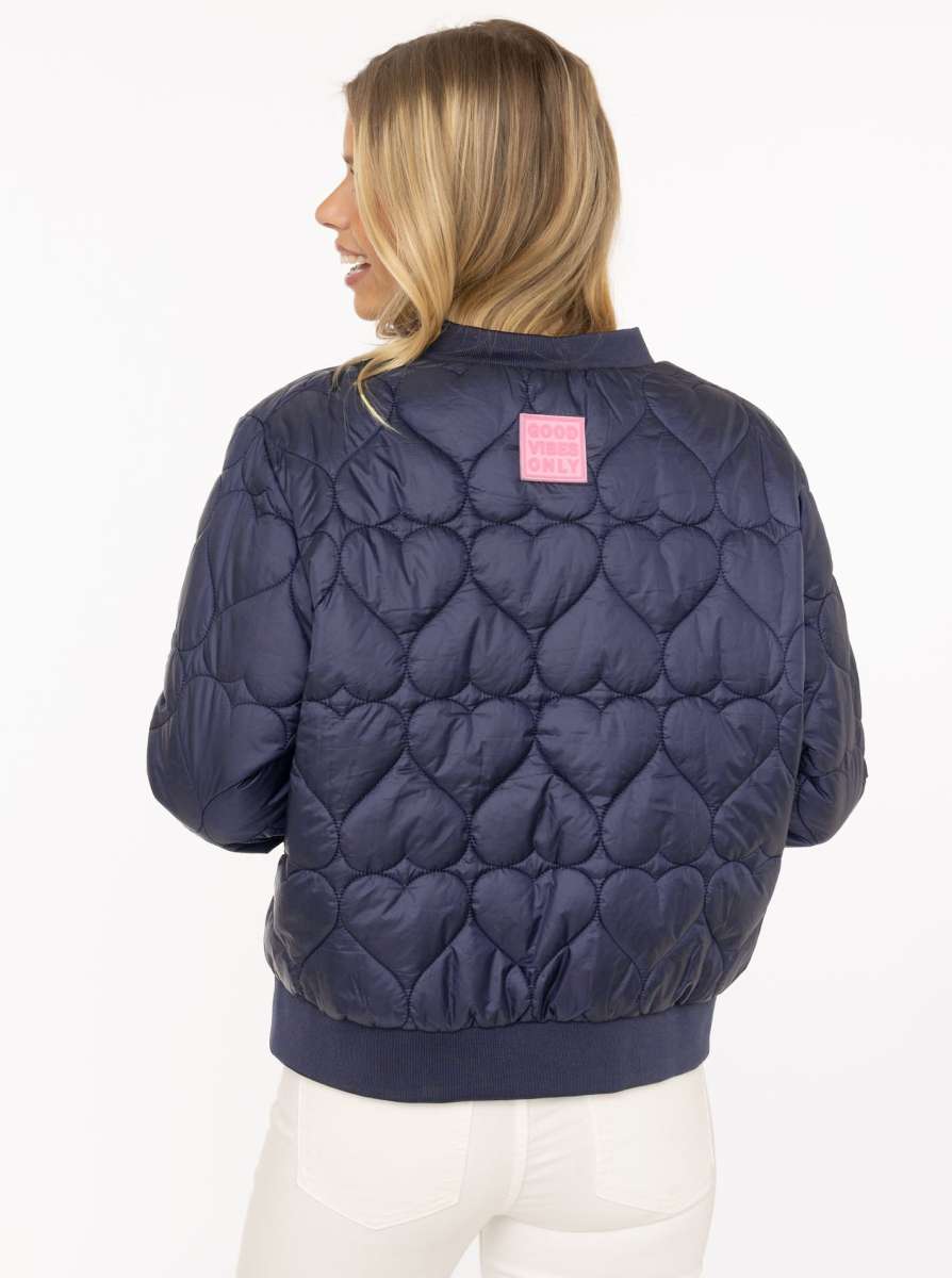 💕 Zwillingsherz Bomberjacke "Be Happy" Navy