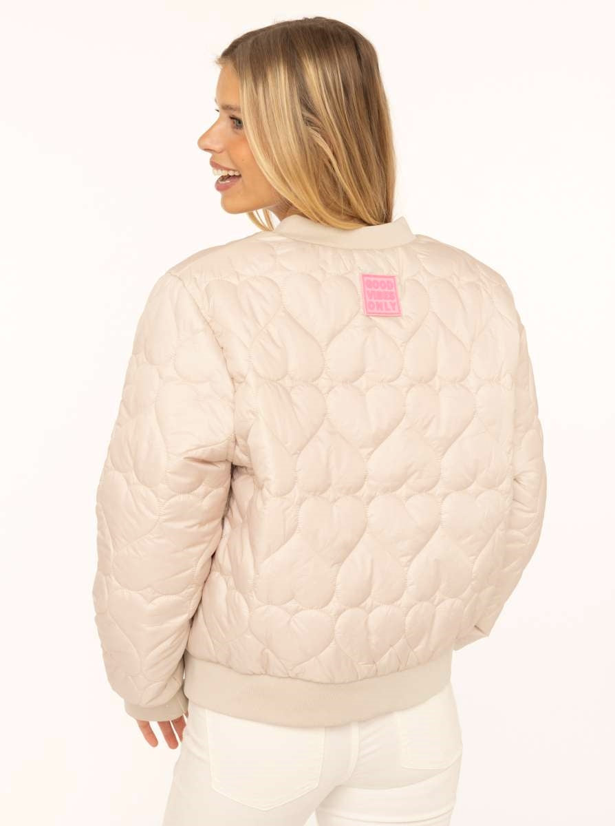 💕 Zwillingsherz Bomberjacke "Be Happy" Beige