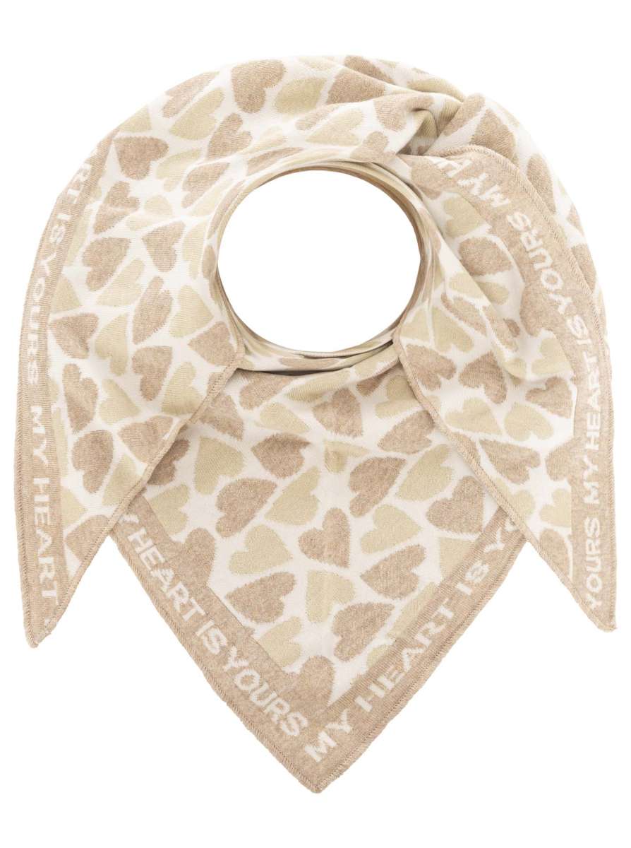 💕 Zwillingsherz Dreieckstuch "My Heart" Baumwolle Beige