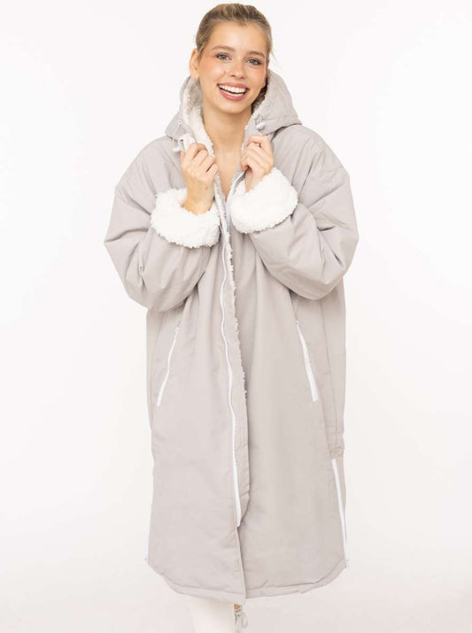 💕 Zwillingsherz Oversize "Windjacke ZH" Windmantel Hellgrau