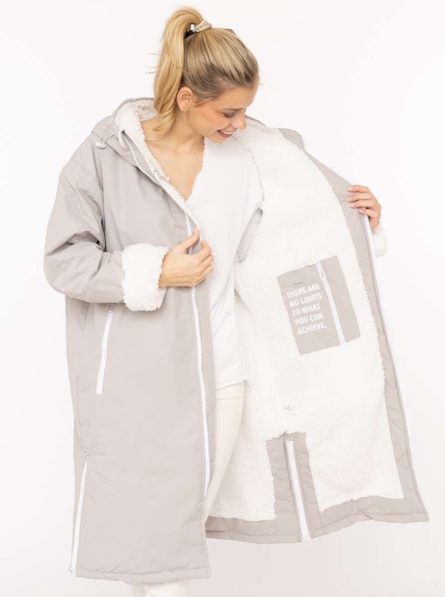 💕 Zwillingsherz Oversize "Windjacke ZH" Windmantel Hellgrau