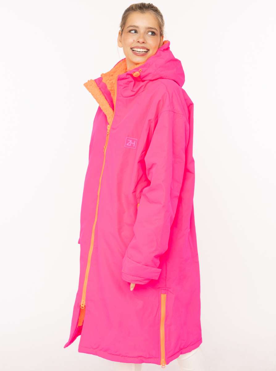 💕 Zwillingsherz Oversize "Windjacke ZH" Windmantel Neonpink