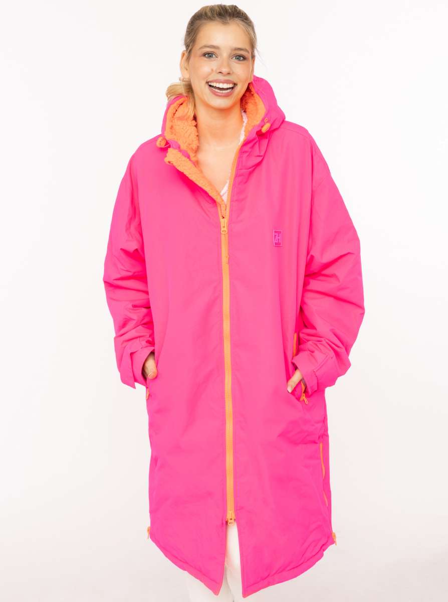 💕 Zwillingsherz Oversize "Windjacke ZH" Windmantel Neonpink