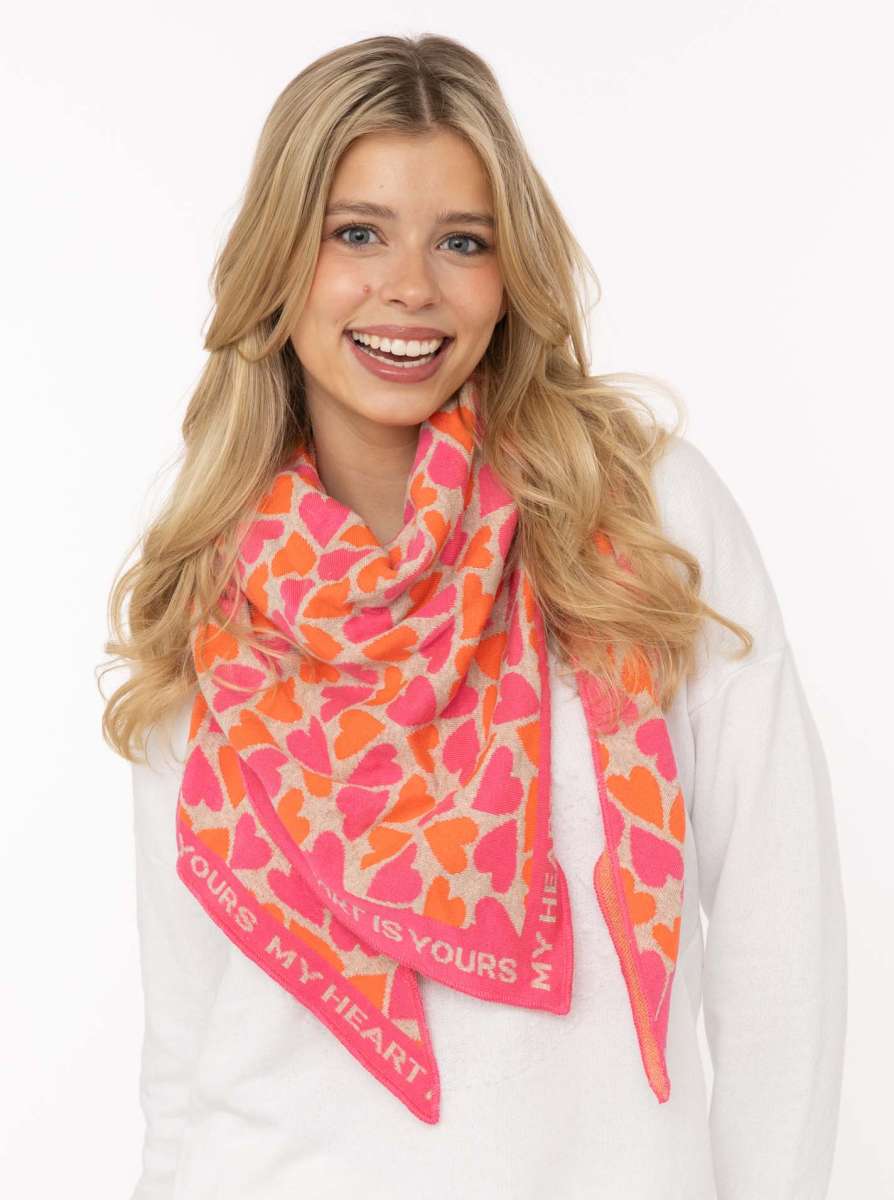 💕 Zwillingsherz Dreieckstuch "My Heart" Baumwolle Pink