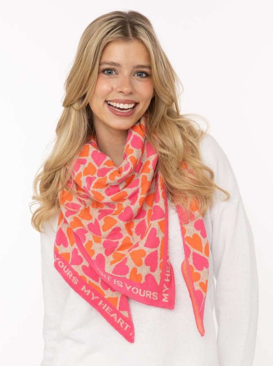 💕 Zwillingsherz Dreieckstuch "My Heart" Baumwolle Pink