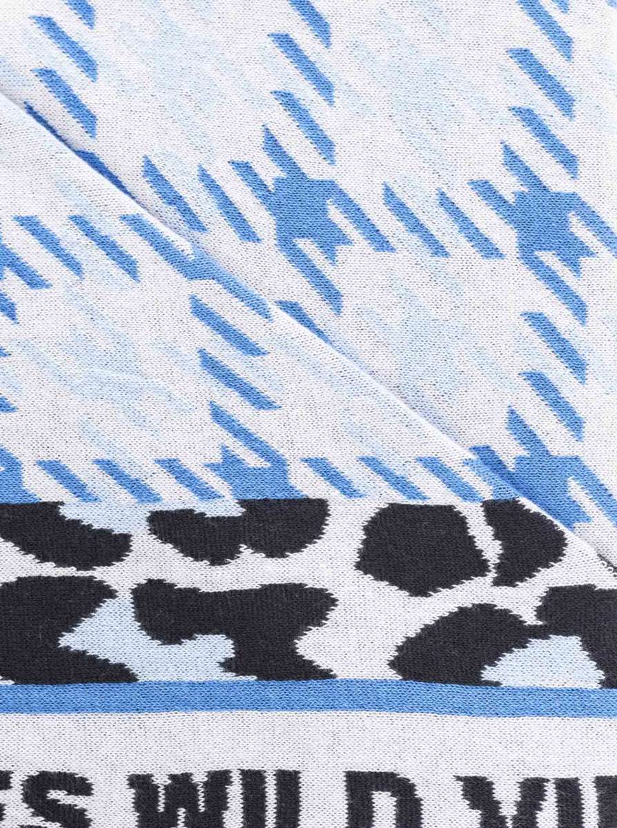 💕 Zwillingsherz Dreieckstuch "Leo Hahnentritt" Baumwolle Blau