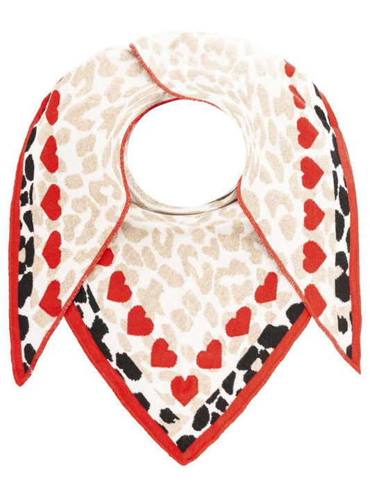 💕 Zwillingsherz Dreieckstuch "Animal Love" Baumwolle Rot