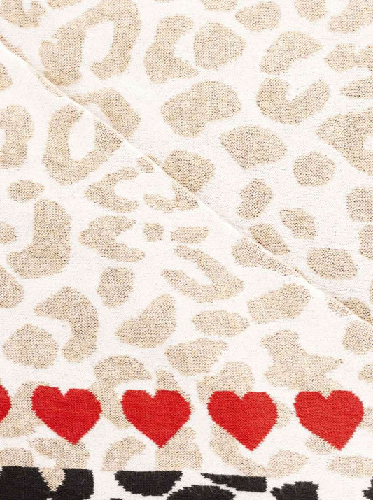 💕 Zwillingsherz Dreieckstuch "Animal Love" Baumwolle Rot