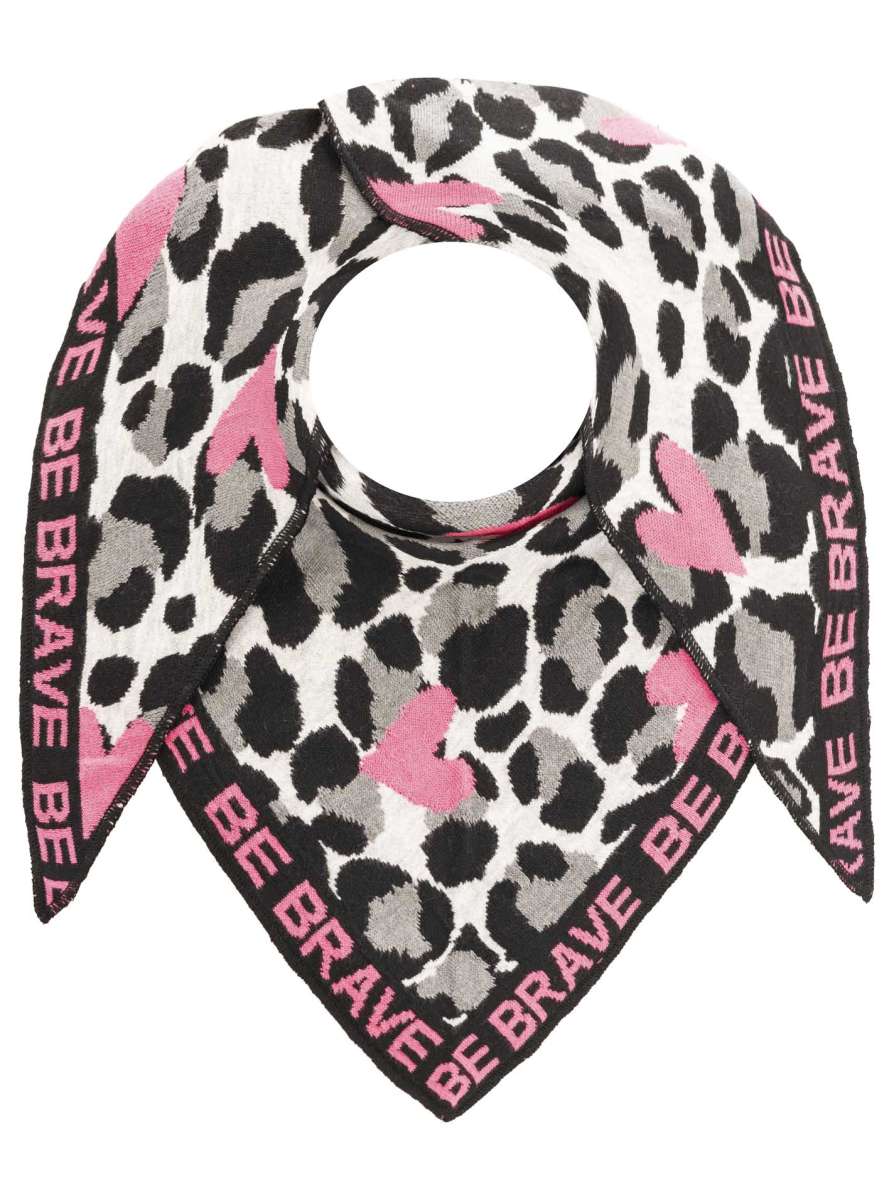 💕 Zwillingsherz Dreieckstuch "Be Brave" Baumwolle Grau