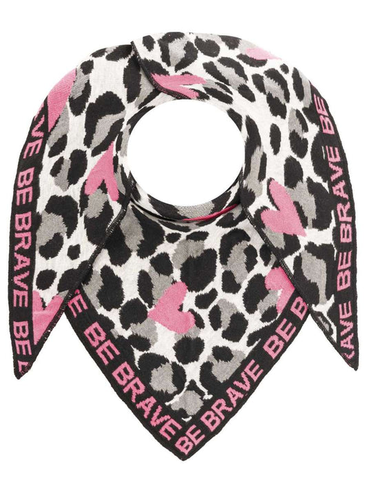 💕 Zwillingsherz Dreieckstuch "Be Brave" Baumwolle Grau