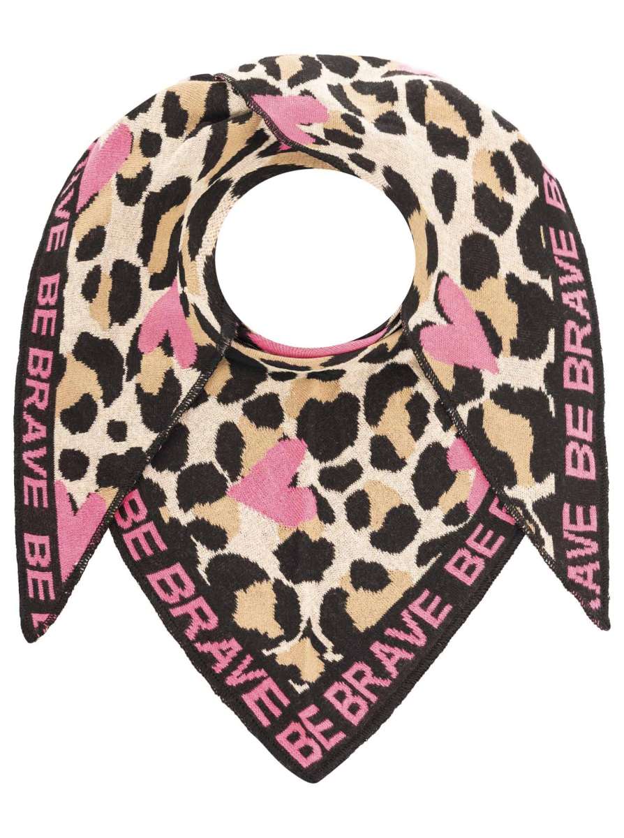 💕 Zwillingsherz Dreieckstuch "Be Brave" Baumwolle Beige