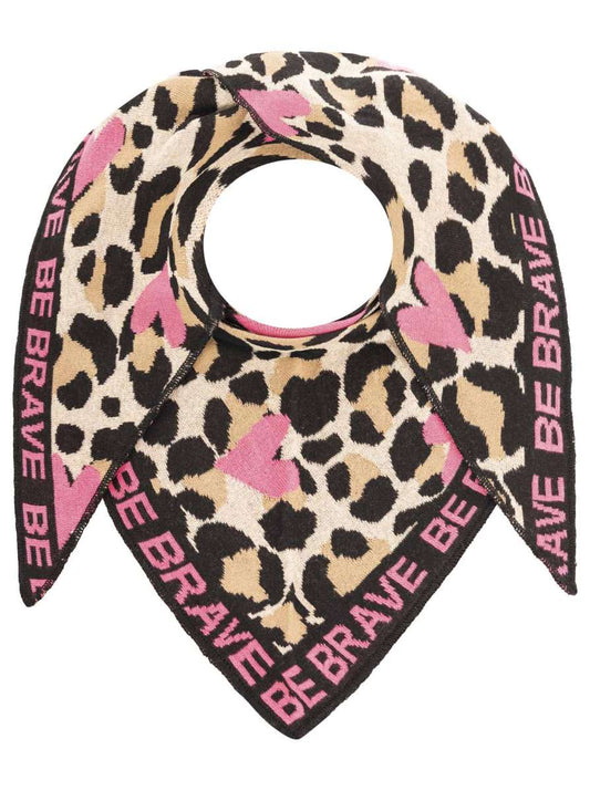 💕 Zwillingsherz Dreieckstuch "Be Brave" Baumwolle Beige