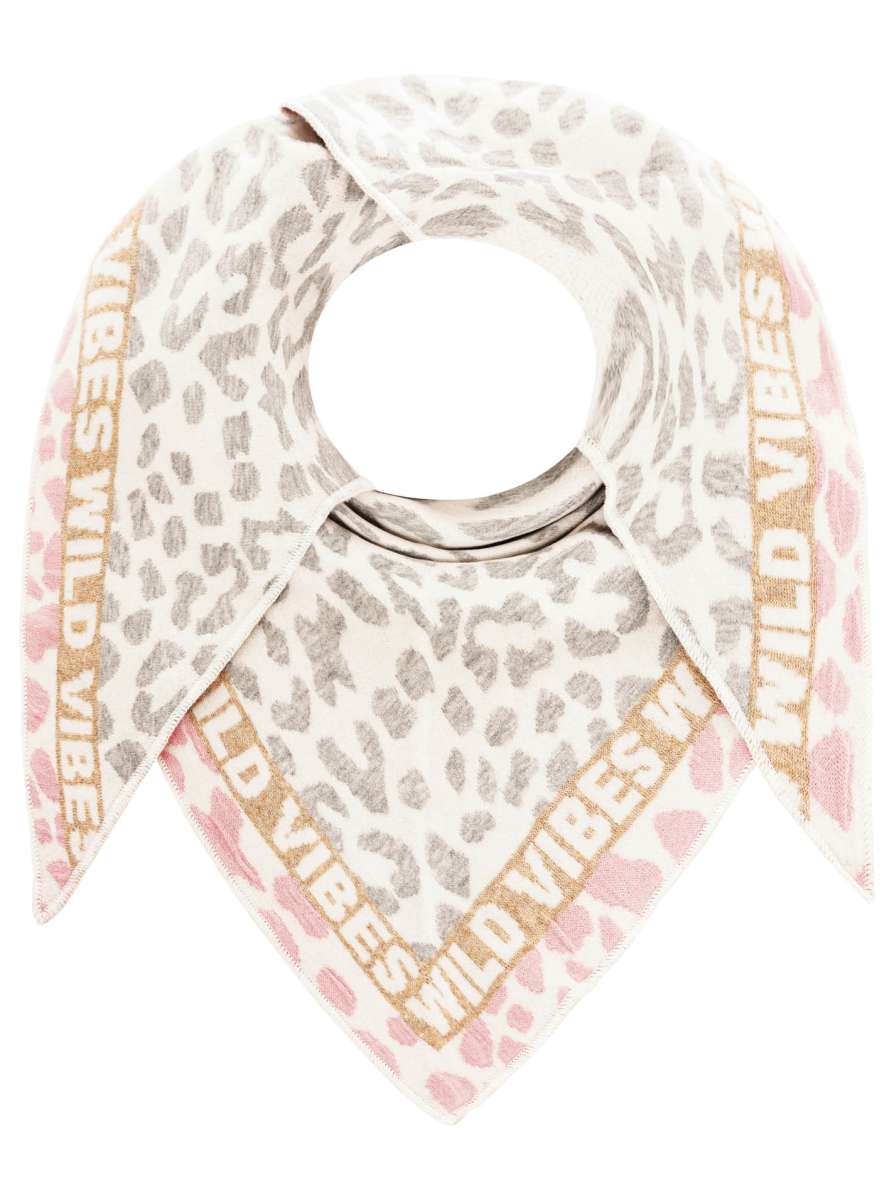 💕 Zwillingsherz Dreieckstuch "Doppel Leo" Baumwolle Hellgrau