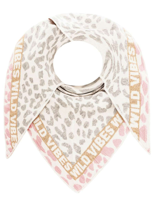 💕 Zwillingsherz Dreieckstuch "Doppel Leo" Baumwolle Hellgrau