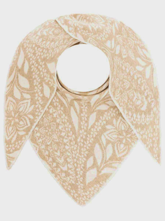 💕 Zwillingsherz Dreieckstuch "Paisley Blätter" Beige