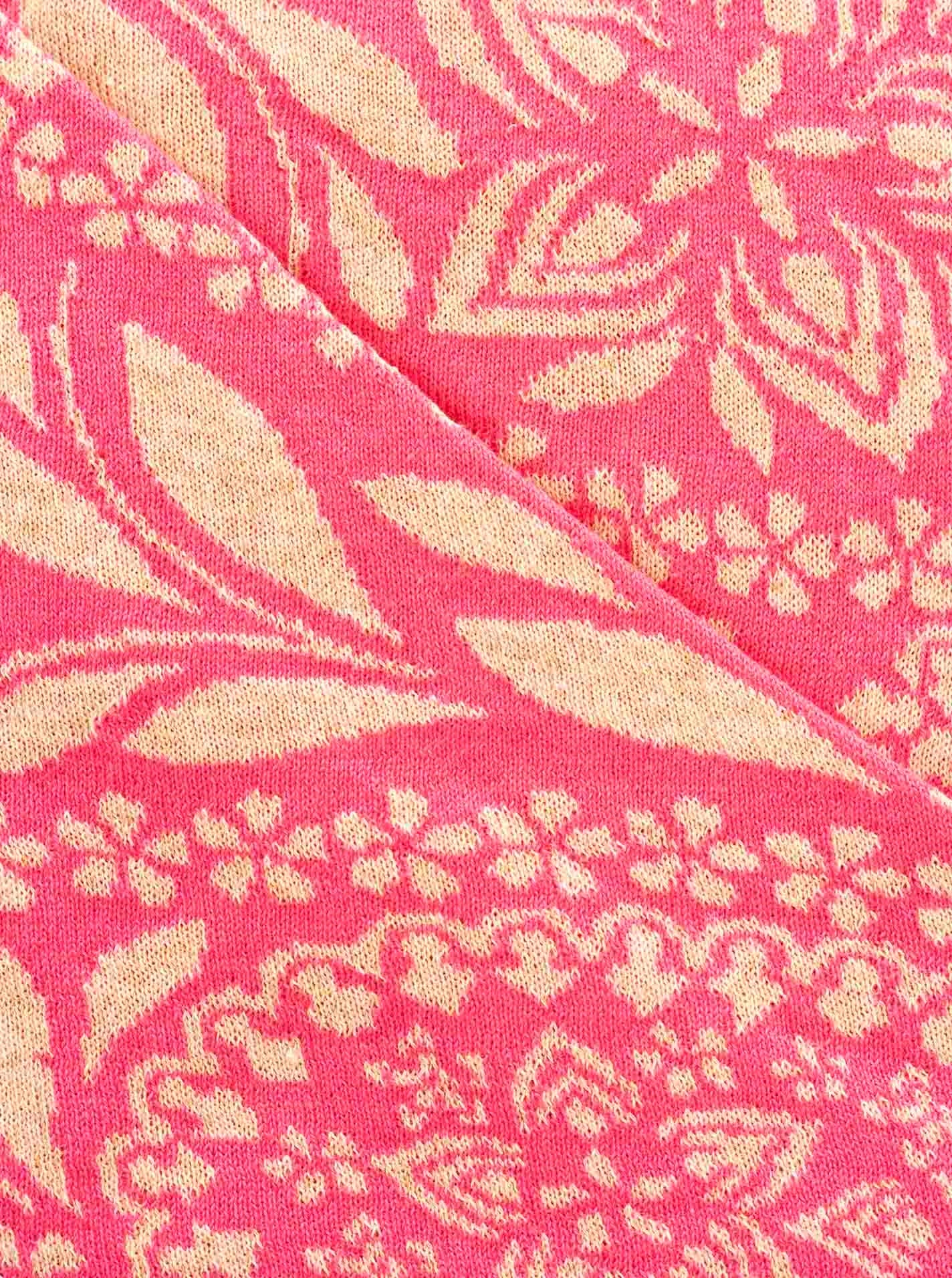 💕 Zwillingsherz Dreieckstuch "Paisley Blätter" Pink