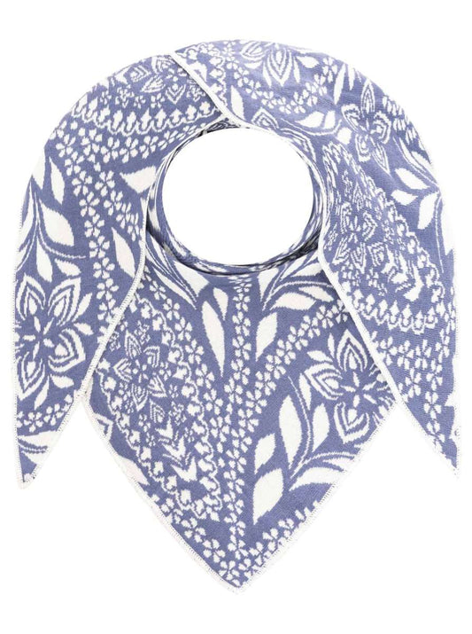 💕 Zwillingsherz Dreieckstuch "Paisley Blätter" Blau