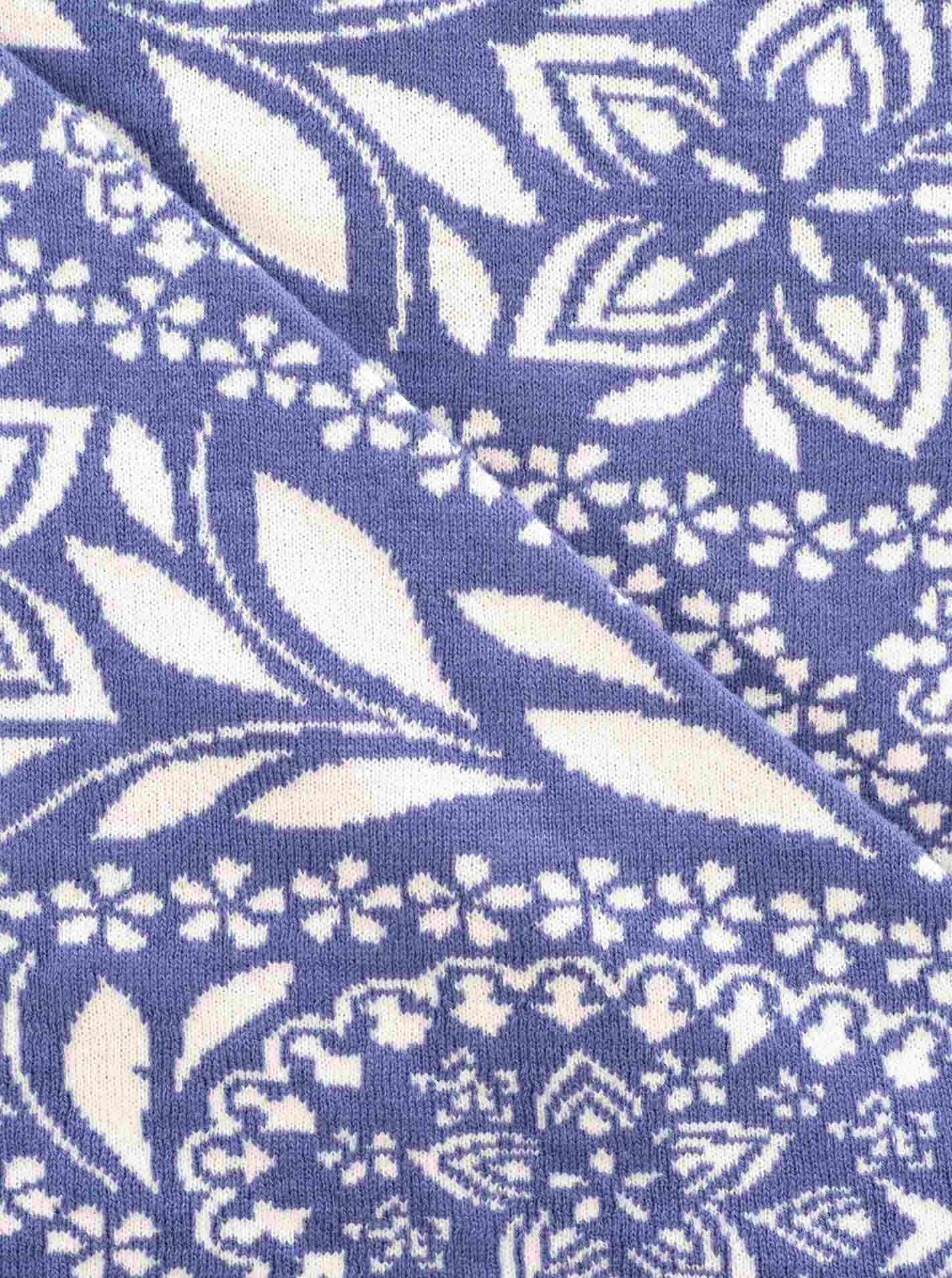 💕 Zwillingsherz Dreieckstuch "Paisley Blätter" Blau