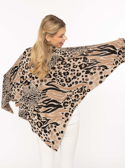 💕 Zwillingsherz Dreieckstuch "Wild Life" Baumwolle Beige