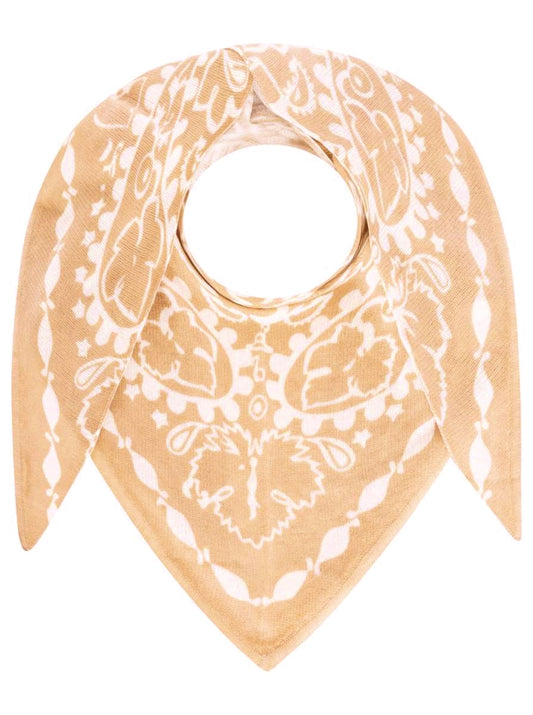 💕 Zwillingsherz Dreieckstuch 100 % Kaschmir "Paisley" Beige