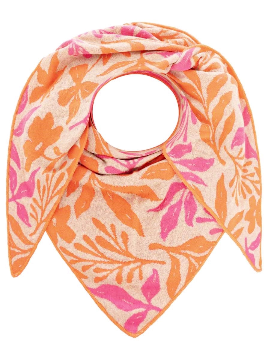 💕 Zwillingsherz Dreieckstuch "Blätter Mix" Pink